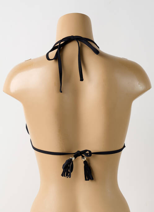 Haut de maillot de bain fermeture liens à nouer haut triangles noir CBK femme