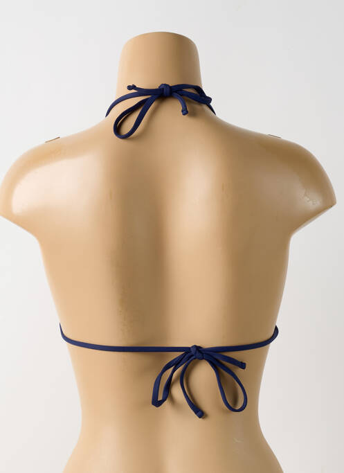 Haut de maillot de bain fermeture liens à nouer haut triangles bleu CBK femme