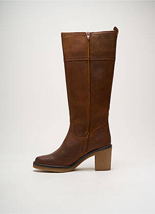 Bottes tissage satiné talon de 4 à 6cm marron KICKERS femme