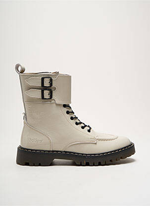 Bottines/boots fermeture zip et lacets talon plat jusqu'à 3cm blanc KICKERS femme