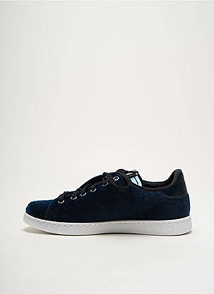Baskets bout rond talon plat jusqu'à 3cm bleu VICTORIA femme