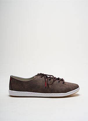 Baskets matière lisse bout rond marron LAFEYT homme