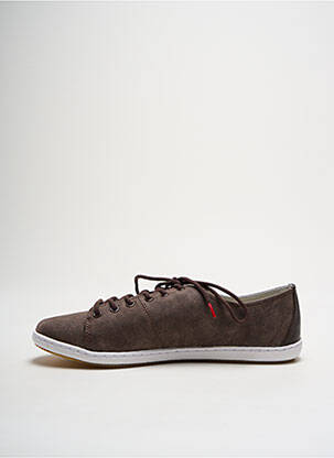 Baskets matière lisse bout rond marron LAFEYT homme