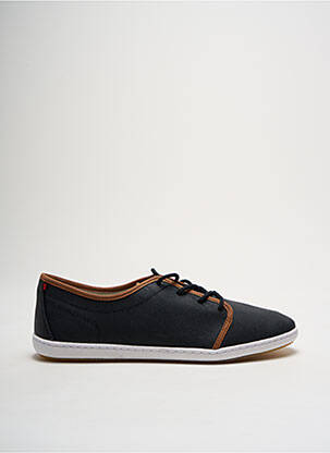 Baskets matière lisse bout rond noir LAFEYT homme