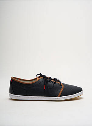 Baskets matière lisse bout rond noir LAFEYT homme