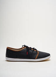 Baskets matière lisse bout rond noir LAFEYT homme