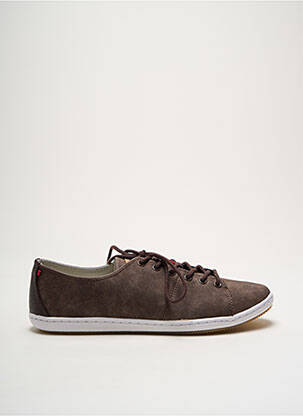 Baskets matière lisse bout rond marron LAFEYT homme
