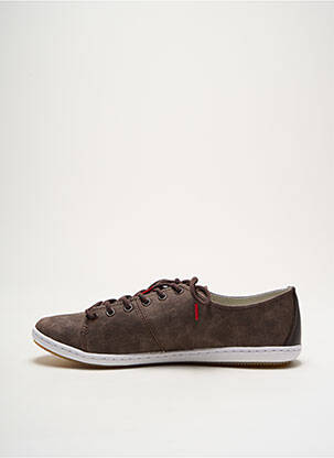 Baskets matière lisse bout rond marron LAFEYT homme