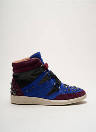 Baskets nubuck talon plat jusqu'à 3cm bleu GROUNDFIVE femme
