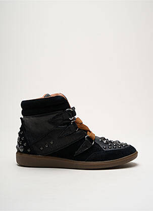 Baskets nubuck talon plat jusqu'à 3cm noir GROUNDFIVE femme