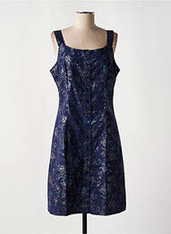 Robe mi-longue imprimé fleurs fines bretelles bleu S.QUISE femme