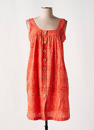 Robe courte coupe évasée fines bretelles orange MASSANA femme