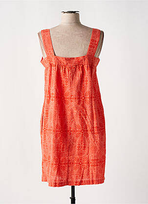 Robe courte coupe évasée fines bretelles orange MASSANA femme
