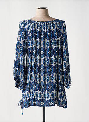 Tunique manches longues imprimé fantaisie bleu L'ATELIER D'ANNA femme