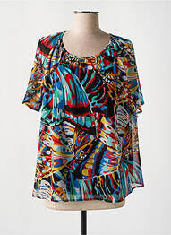 Blouse légère et transparente manches courtes noir GRIFFON femme