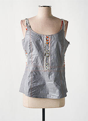 Top imprimé fantaisie fines bretelles gris JEAN DELFIN femme