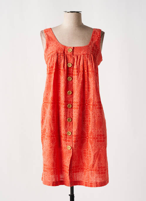 Robe courte coupe évasée fines bretelles orange MASSANA femme