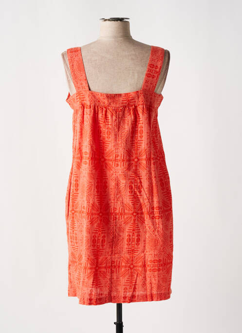 Robe courte coupe évasée fines bretelles orange MASSANA femme