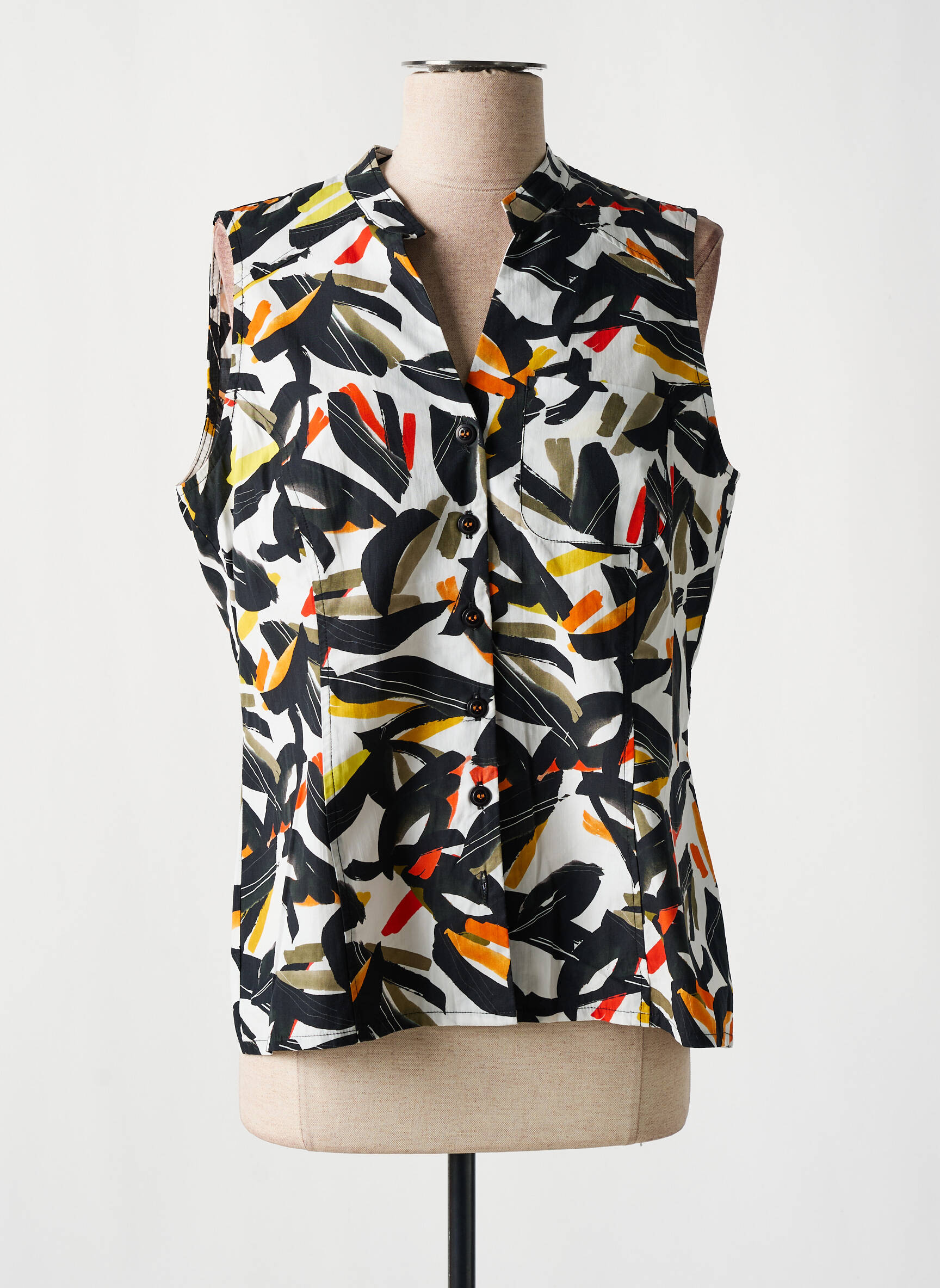 Chemisier Blanc Nature Noir Taille 38 - Floral Brodé - Neuf Sans étiquettes - Made In France