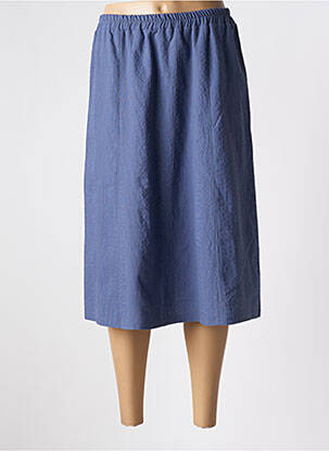 Jupe mi-longue coupe évasée bleu GRIFFON femme