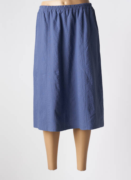 Jupe mi-longue coupe évasée bleu GRIFFON femme
