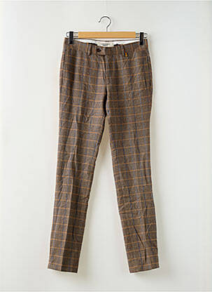 Pantalon slim tissage chiné taille normale marron L'IMPECCABLE MARCEL homme