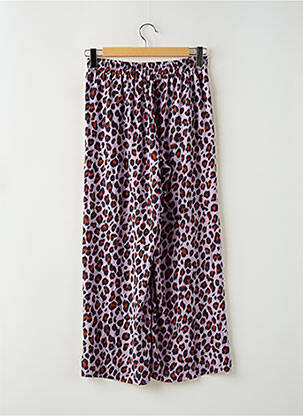 Pantalon large tissage crêpe taille normale violet BELLITA femme