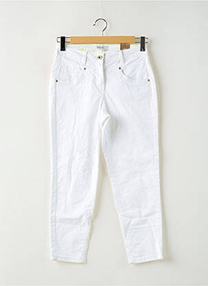 Pantalon 7/8 tissage popeline taille normale blanc CECIL femme