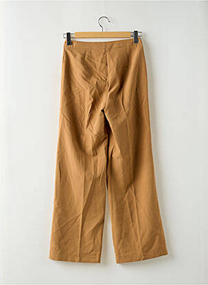 Pantalon large fermeture zippée sous rabat boutonné taille haute marron ONLY femme