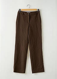 Pantalon droit tissage crêpe taille haute marron ONLY femme