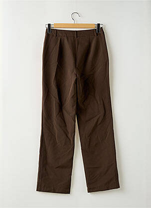 Pantalon droit taille à pinces taille haute marron ONLY femme