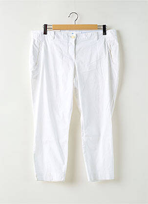 Pantalon 7/8 tissage popeline taille normale blanc TOM TAILOR femme