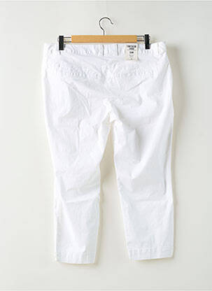 Pantalon 7/8 tissage popeline taille normale blanc TOM TAILOR femme