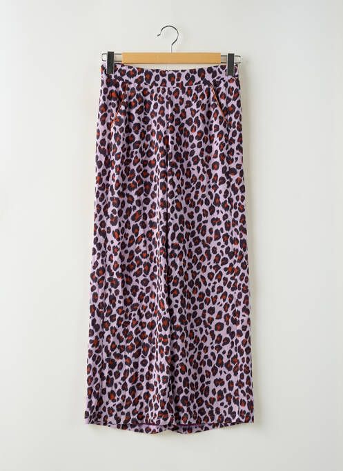 Pantalon large tissage crêpe taille normale violet BELLITA femme