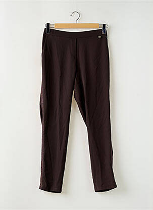 Pantalon droit taille élastique taille normale marron AMELIE & AMELIE femme