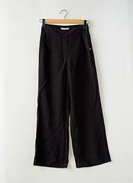 Pantalon large tissage crêpe taille haute noir GARCIA femme