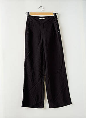 Pantalon large tissage crêpe taille haute noir GARCIA femme