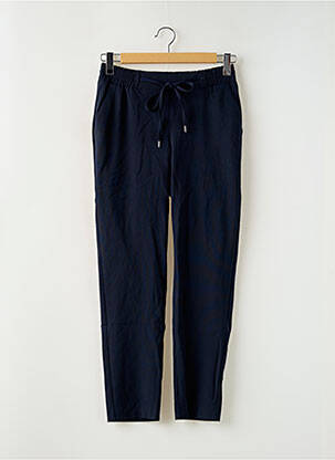 Pantalon droit tissage crêpe taille normale bleu MORE & MORE femme