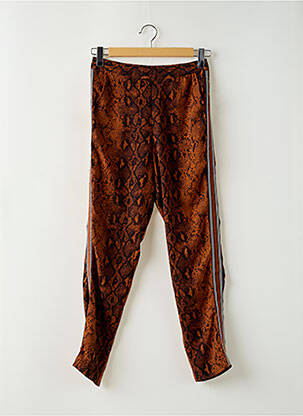 Pantalon droit tissage crêpe taille normale orange ONLY femme
