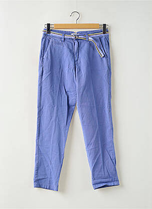 Pantalon chino tissage popeline taille normale bleu TOM TAILOR femme