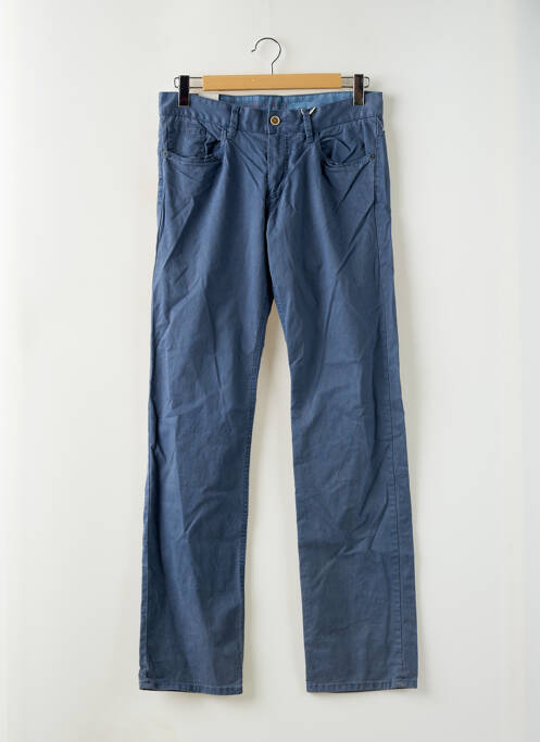 Pantalon droit tissage popeline taille normale bleu ESPRIT femme