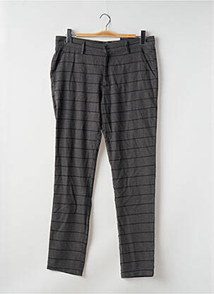 Pantalon chino fermeture zippée sous rabat boutonné taille normale gris BRUCE & BUTLER  femme
