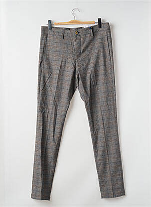 Pantalon chino imprimé imprimé prince de galle taille normale marron PRIVATE BLUE homme