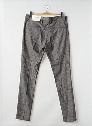 Pantalon chino imprimé imprimé prince de galle taille normale marron PRIVATE BLUE homme