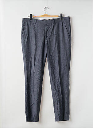 Pantalon 7/8 fermeture zippée sous rabat avec crochet taille normale bleu SELECTED homme