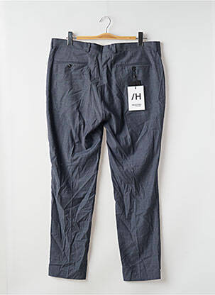 Pantalon 7/8 fermeture zippée sous rabat avec crochet taille normale bleu SELECTED homme