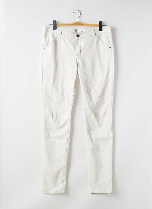 Pantalon slim tissage popeline taille normale beige LPB femme