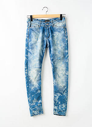 Jeans skinny effet usé délavé taille normale bleu DE ANGELIS femme