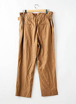 Pantalon droit tissage popeline taille haute beige DEUX. BY ELINE DE MUNCK femme