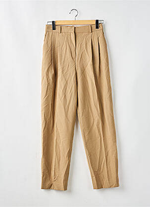 Pantalon droit stretch taille haute beige MANGO femme